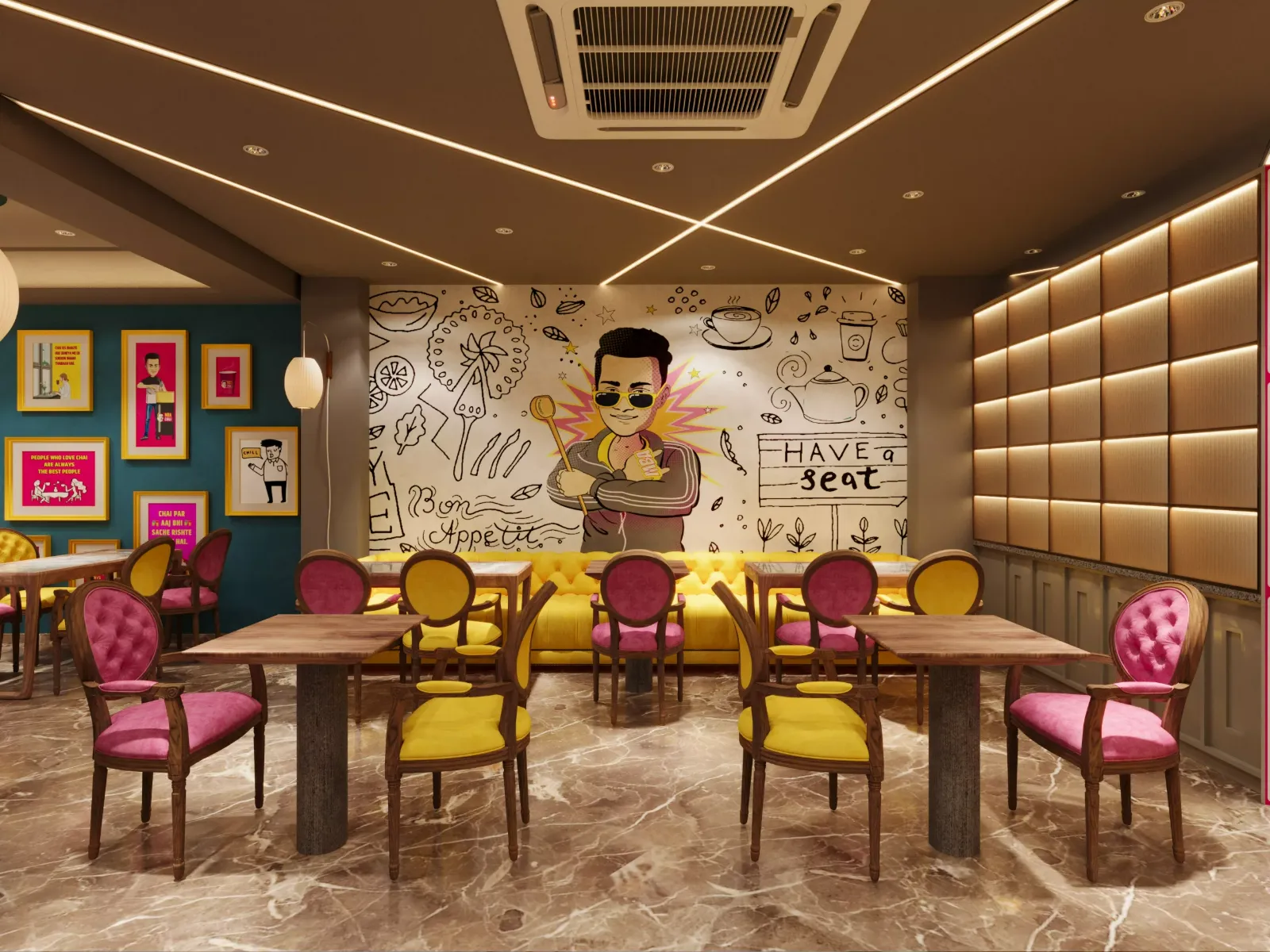 Seating at an MBA Chai Wala outlet