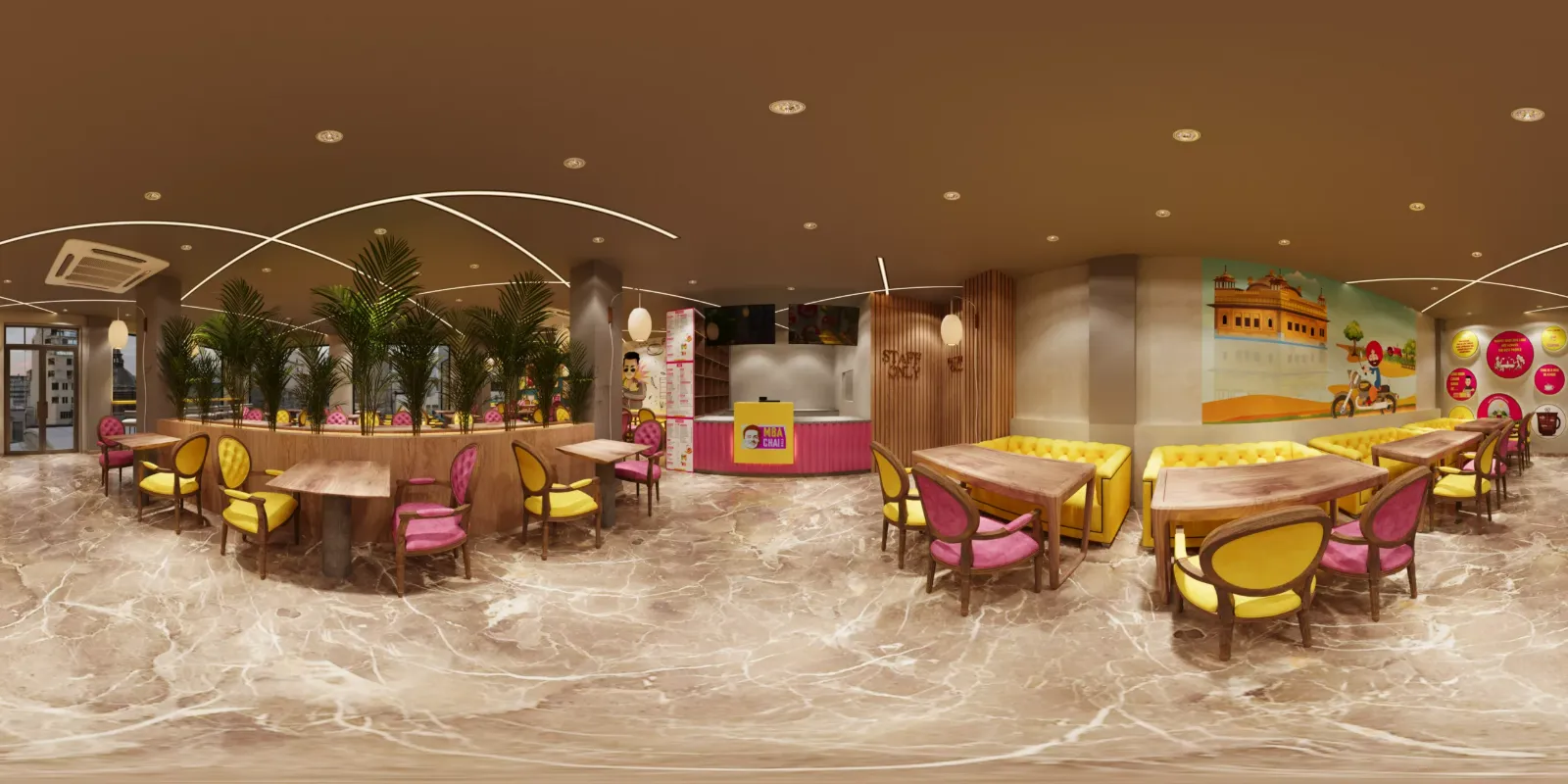 A spacious MBA Chai Wala café hall